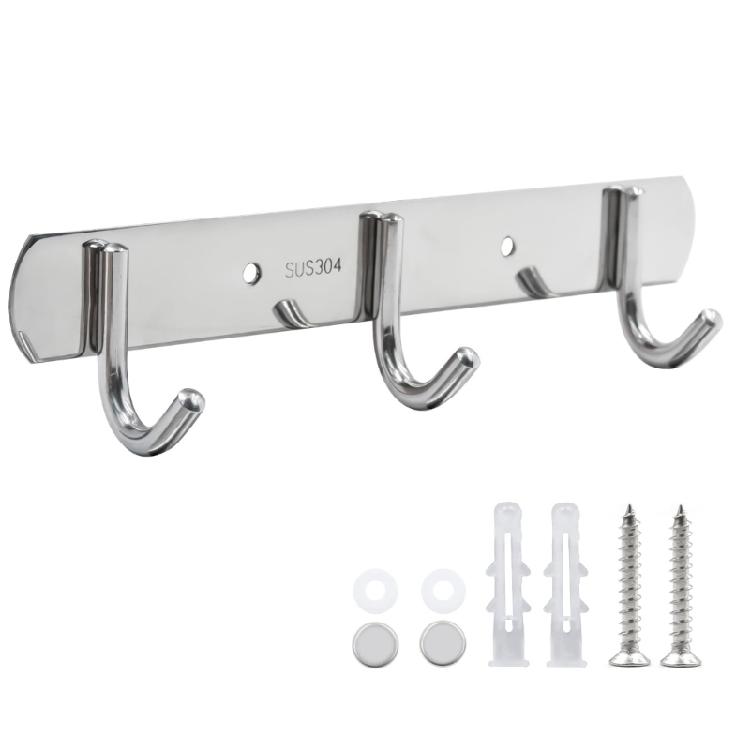 Multipurpose Stainless Steel Hook Rack Practical Hook Rail Elegant Hangers for Hanging Towels Clothes in Any Room