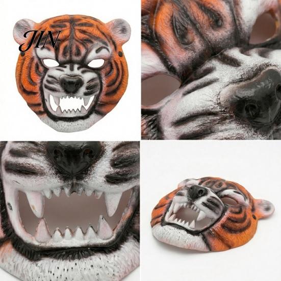Full Face Animal Masque Halloween Tiger Masque, Realistic Head Crack-resistant PU for Masquerade Party Costume, Stage Performance Three-dimensional