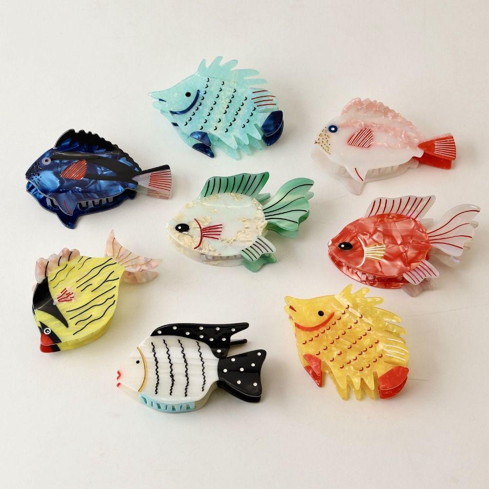 Acetate Fish Hair Claw Jaw Clamp Acetate Shark Clip Cute Fish Hair Clip Daily Styling