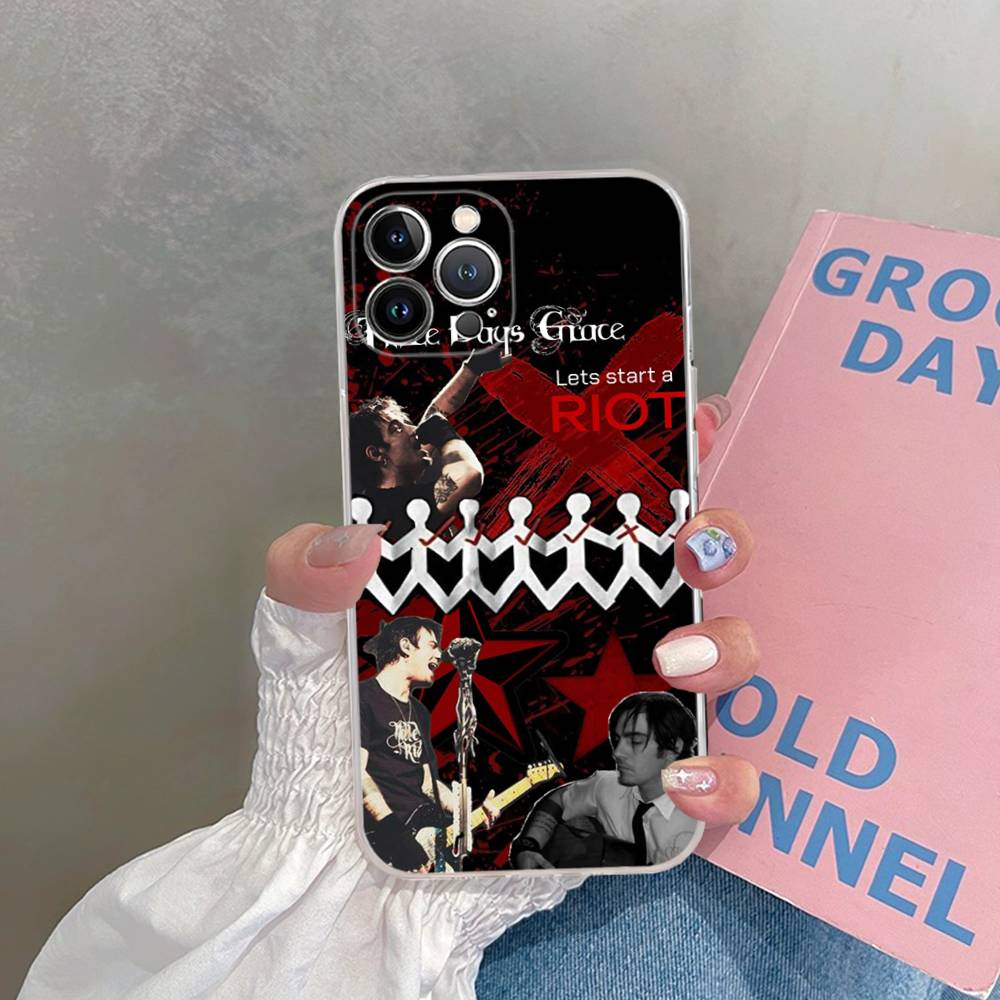 

Classic Vintage Three Days Grace Band TPU Silicone Case For IPhone 11 12 13 14 15 16 17 Pro Max Shockproof Clear Back Cover iPhone 14pro max