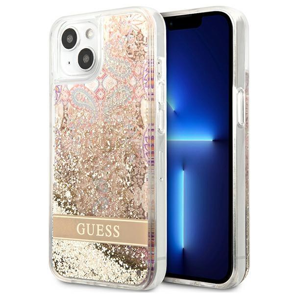 Guess Guhcp13Slflsd Iphone 13 Mini 5,4 Złoty/Gold Hardcase Paisley Liquid Glitter