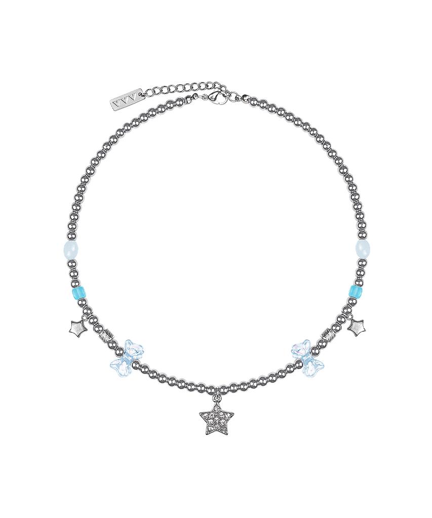Vvv Star Ribbon Ball Chain Surgical Necklace