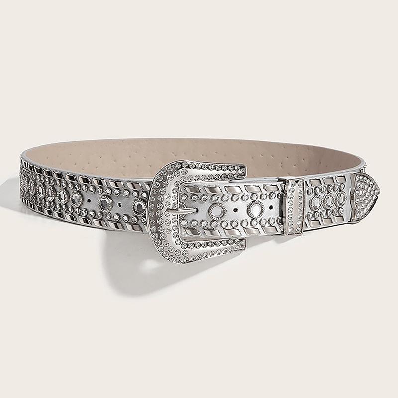 

Розкішний Панк Y2K Ремінь Жіночий Металева Пряжка Пояс Джинси Штани Декорація Пікантний Ремінь для Дівчини срібний