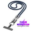 Phone Lanyard   Cable 240W Fast Charging Type-C to Type-C Wire with Zinc Alloy Lock Smart Chip 120cm for Laptop Tablet Phone Data Sync