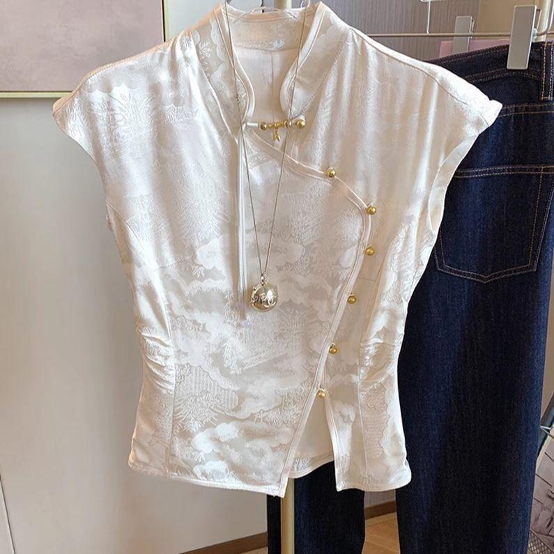 

Необычный универсальный топ, майка без рукавов, универсальный летний 2025, верхняя одежда, прилегающий крой M [Recommended below 50kg]