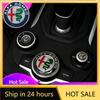 Bildekaler för Alfa Romeo 40 mm Bilens Mittkonsolknapp Dekorationsdekal Interiörtillbehör för Alfa Romeo Giulietta 159 Mi