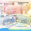 Large Capacity Pencil Case Cartoon Stationery Storage Pouch New Zipper Pen Bag  Stationery Supplies