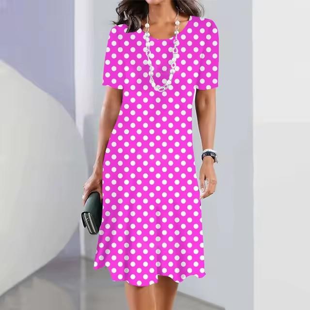 Elegant Fashion Short Sleeve T-shirt Dress Beach Vacation Midi Dresses Women 3d Print Clothing