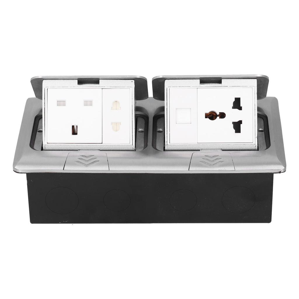 Boden Pop Up Outlet Socket Verborgen Multifunktions Silber Aluminium Legierung UK Standard