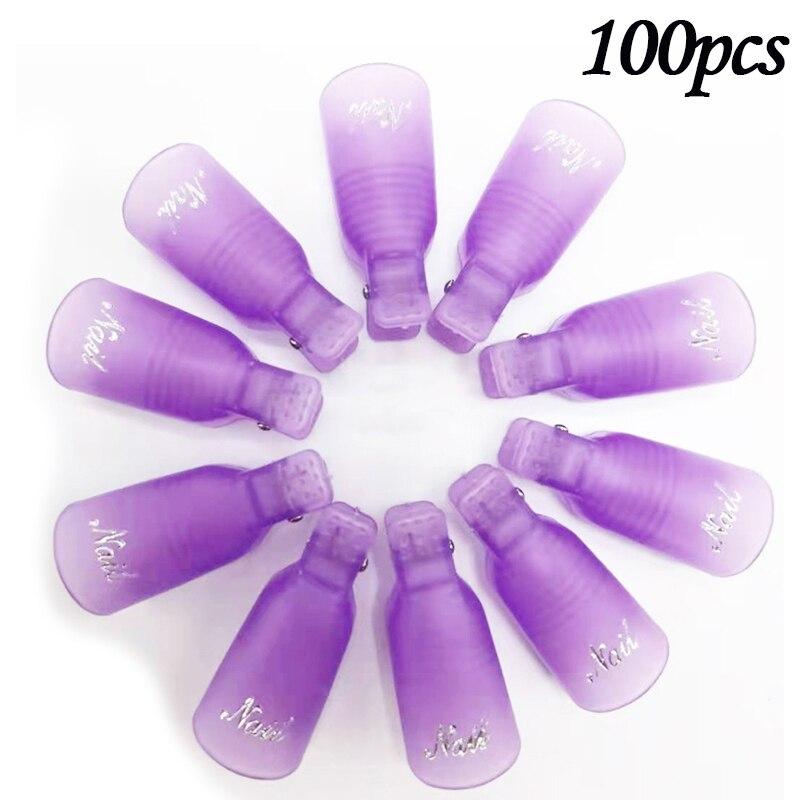 50/100/200ks gelových odstraňovačových obalů Plastový odstraňovač laku na nehty Clip Art Soak Off Cap Tipy na čištění nehtů na prsty Nástroje