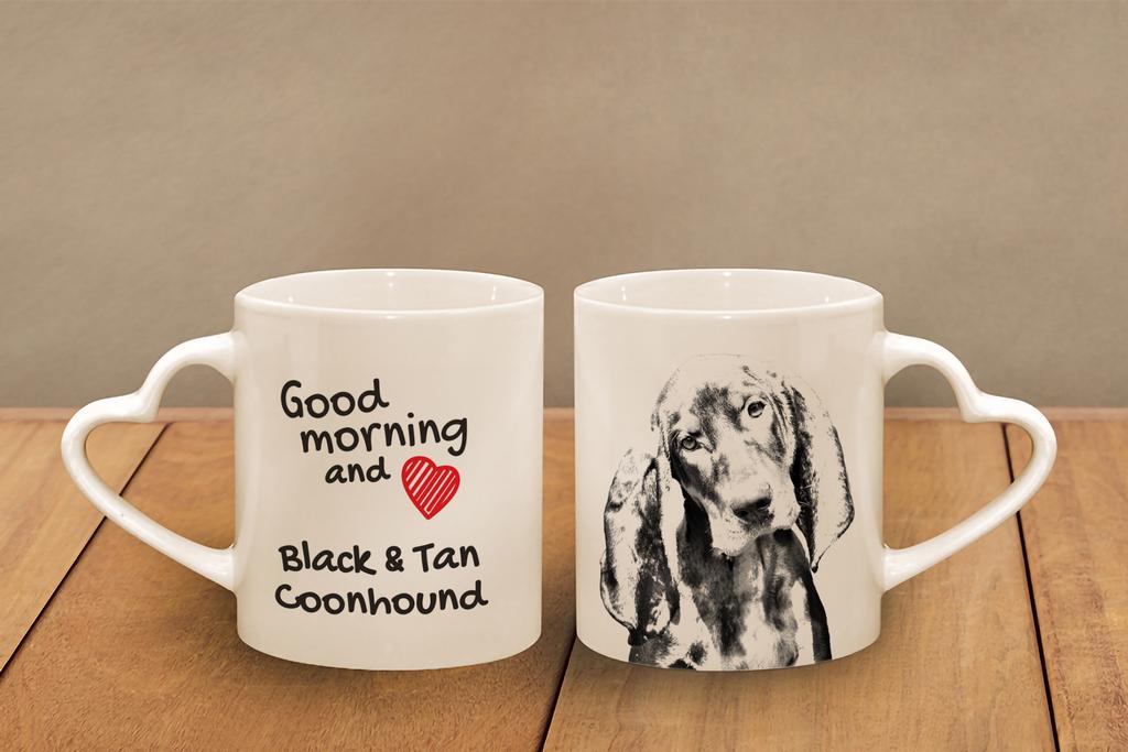 Black and Tan Coonhound – Cup with a dog, adorable cup with a heart-shaped handle | Art-Dog