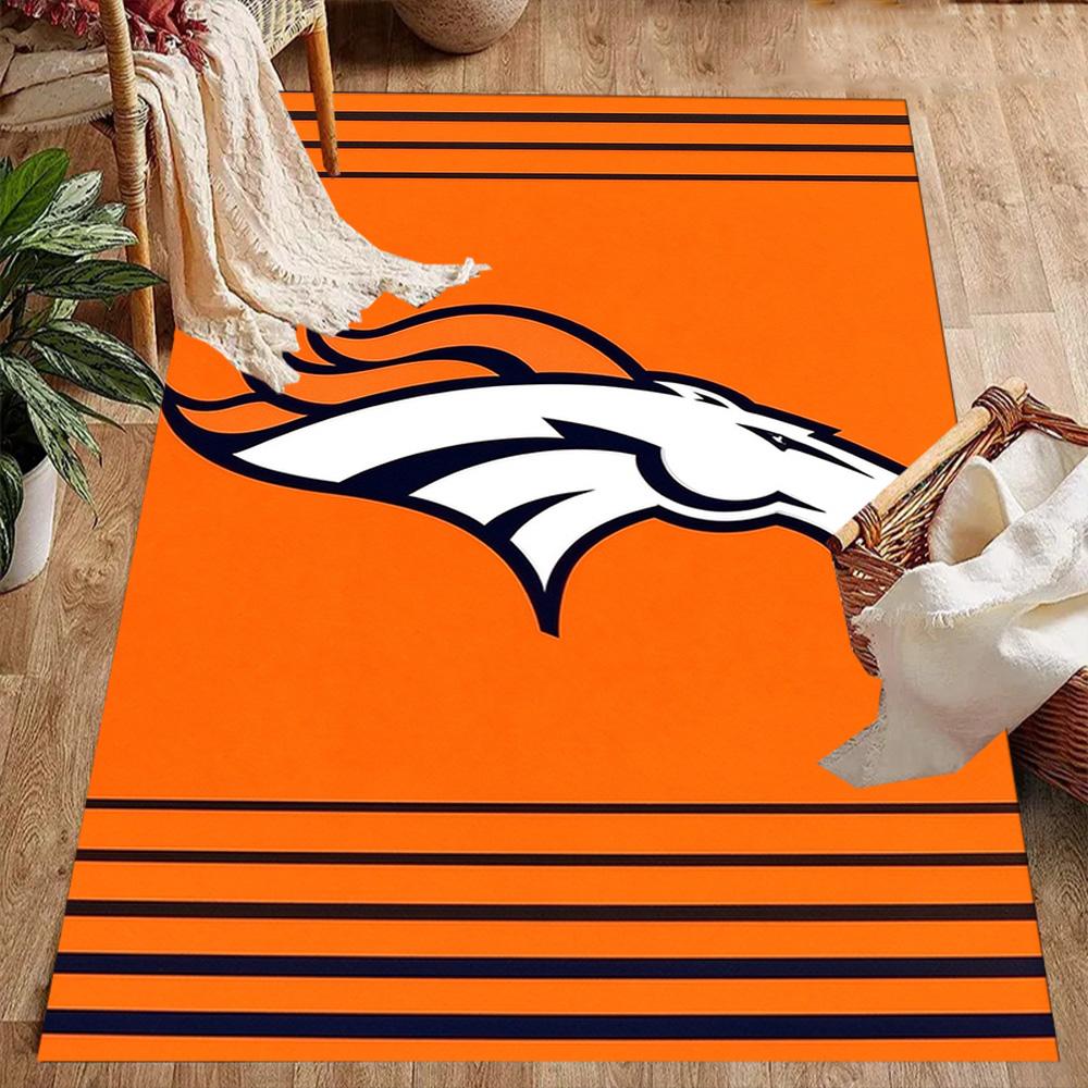 Denver Broncos Logo Floor Rug Office Rug Design For Decorate Room Hallway Outdoor Dining Room Antislip Carpet Decorate Offices Best For Christmas
