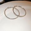 Stylish Silver Needle Round Hoop Earrings: Simple, Fashionable, Versatile, with a Light Luxury Feel