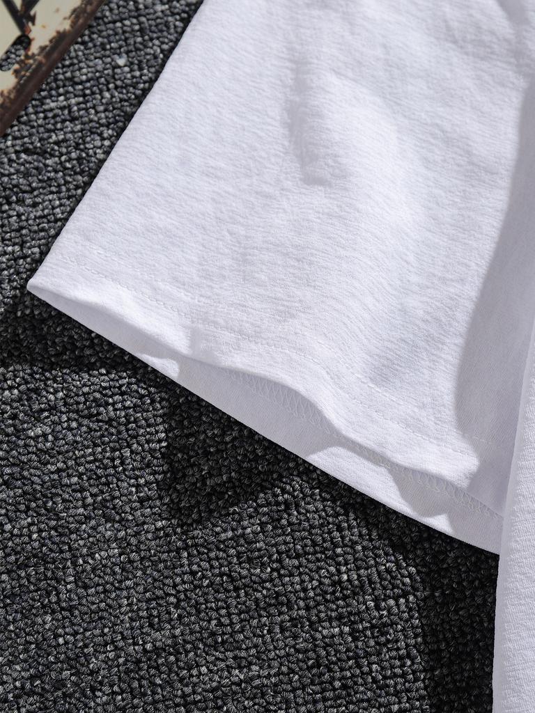 European Size Print T Shirt, Tees For Men, Casual Short Sleeve T-shirt For Summer Comfortable Fashionable Tee Tops for Men