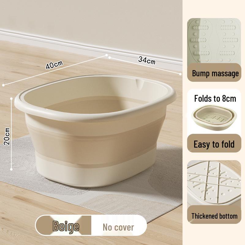 Foldable Portable Foot Bath Basin - Insulated and Over-Calf Design for Home Spa.