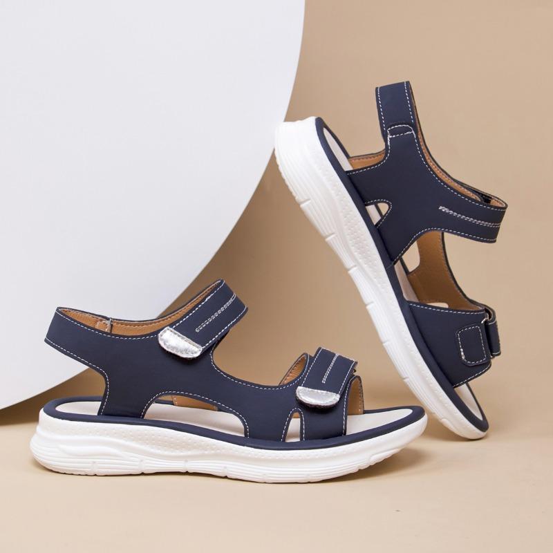Novas Sandálias Elegantes de Couro Genuíno para Mulher Sandálias Femininas Estilo Esportivo Leves Tamanho Grande Chinelos Sandálias Femininas Tamanho Grande 43