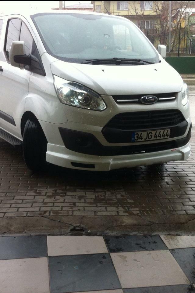 Накладка на передний бампер (2013-2017, под покраску) для Ford Custom