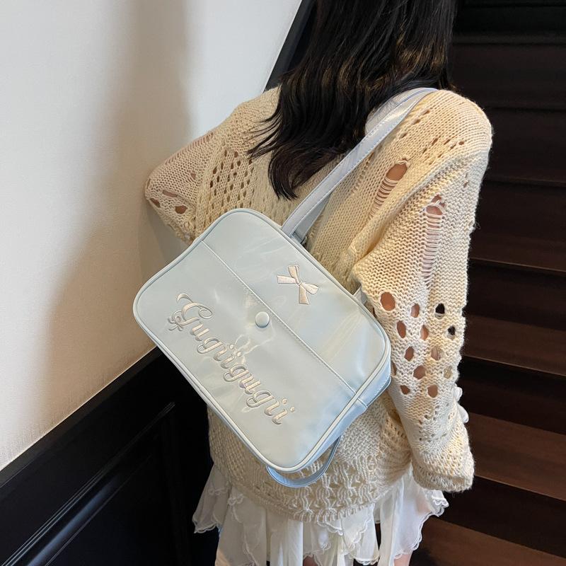 

Bags Large Capacity Women s Shoulder Bag 2025 New Large Capacity Letter Embroidery Tote Bag Multifunctional Backpack синий