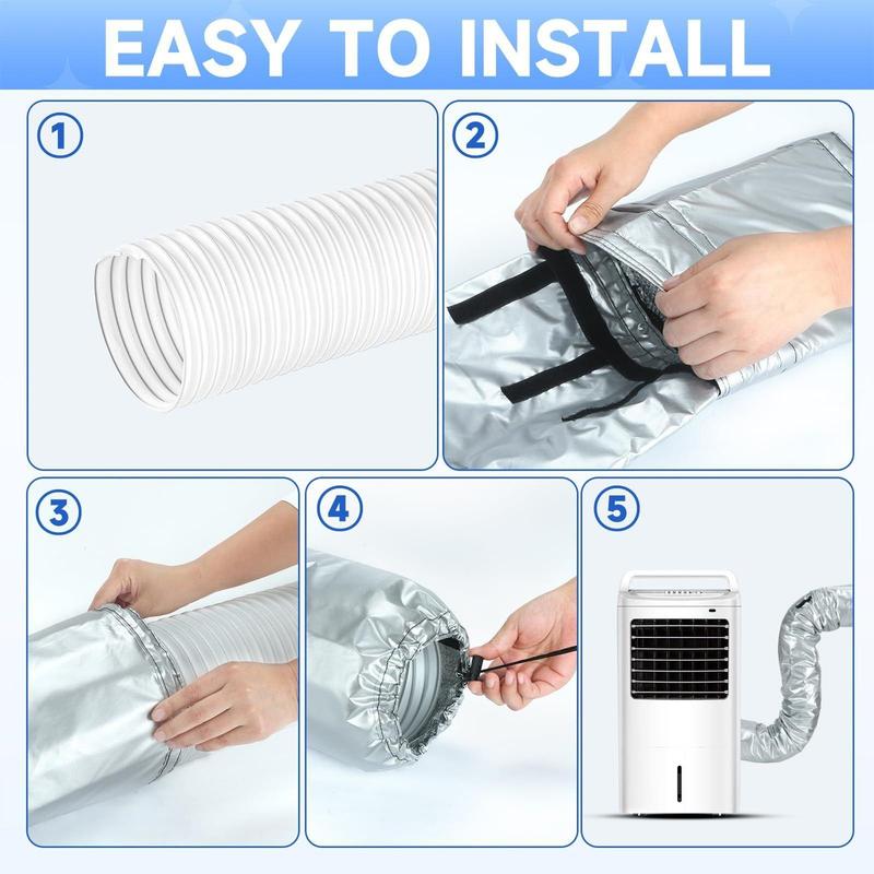 Portable AC Hose Cover Adjustable Portable Ac Insulation Home Appliances Accessories for Outdoor Wall Garage Sliding Summer