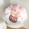 Heart Shaped Hot Air Balloon Basket with Bears Romantic Valentine's Day Gift for Fans,Travelers,Everyday Use,Foldable Umbrella Design,