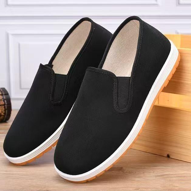 Cloth Shoes Men's Breathable Canvas Shoes Casual Round Head Beef Tendon Sole Shoes Men's Lasagna Soft Sole Tire Sole Shoes