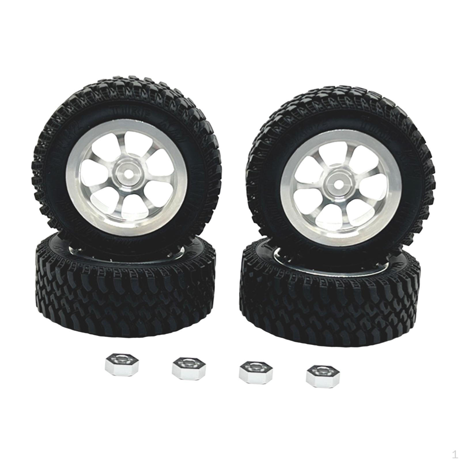 

RC Car Wheels and Tires Bundle for MN128 1/12 Scale Vehicles Argent
