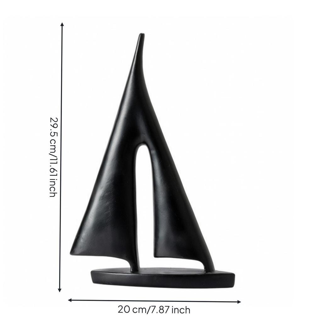 Decorative Sailing Ship Ornament | Nautical, Resin Sailboat Sculpture, for Entryway Table S