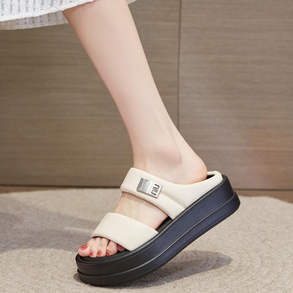 Sandals summer new outer slippers women's thick soles increase cloud casual versatile sports word cool slippers