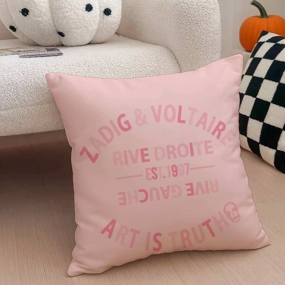 Fashion Z-Zadig And V-Voltaire Pillow Case Anti-dustmite Pillowcase Invisible Zipper Silky Short Plush Sofa Cushion Cover