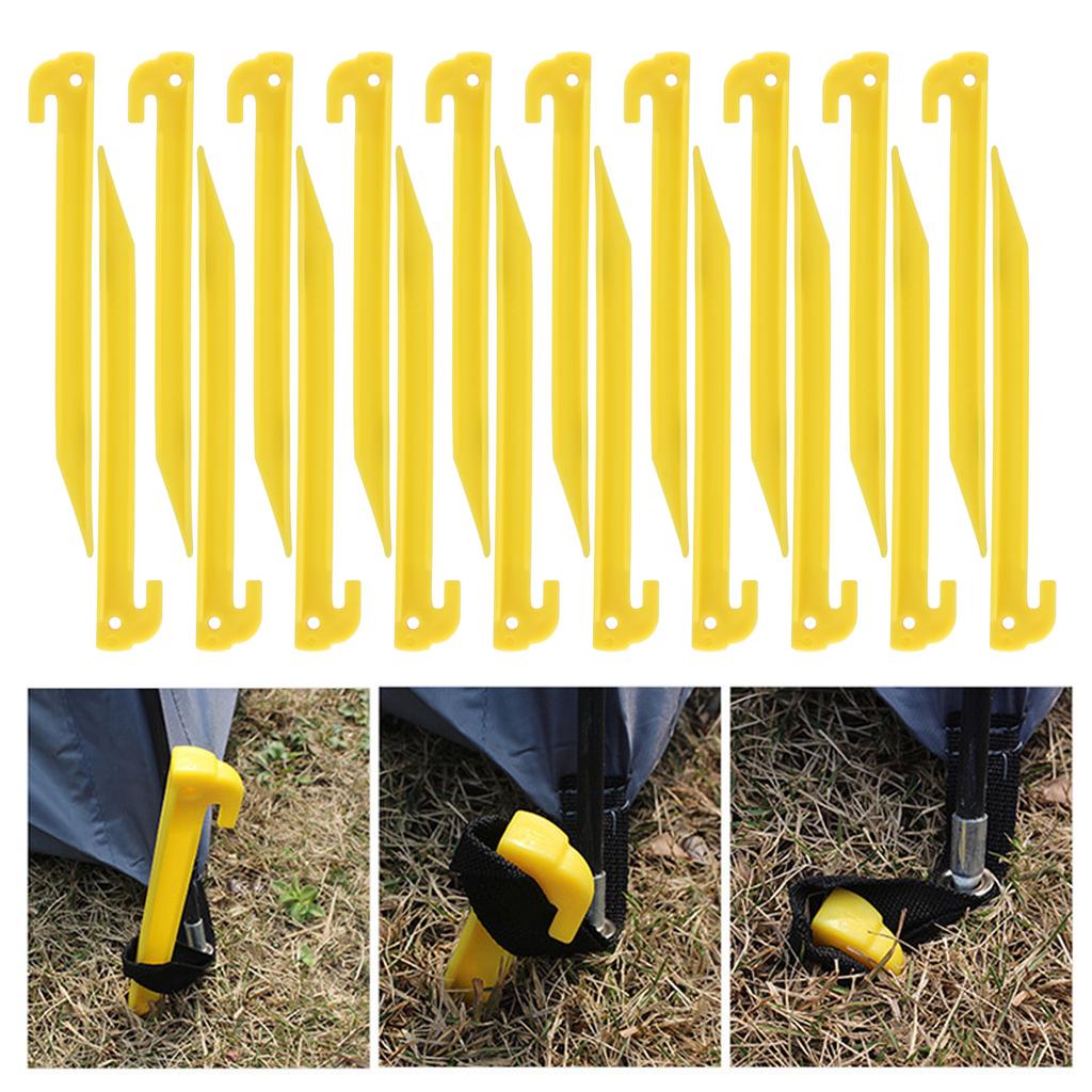 20pcs 9   Heavy Duty Plastic Camping Awning Tent Pegs Portable Canopy Sand Ground Stakes