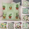 Minimalist Cactus Pillow Cover Modern Line Art Style Soft Square Cushion for Sofa Chair Nursery Decor Gift Xcm