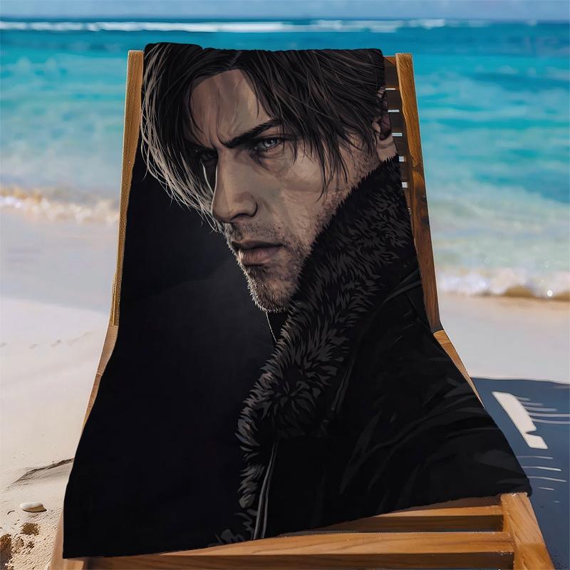 R-Resident E-Evil Leon Kennedy Beach Towel Ultra Absorbent Cool Room Stuff Bath Towel for Pools Swimming Outdoor Gym Aesthetic