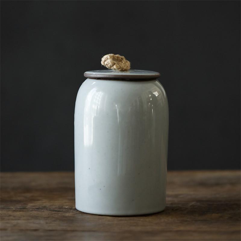 Ceramic Tea Caddies Coarse Pottery Moisture-proof Canisters Sealed Can Storage Tank Food Container