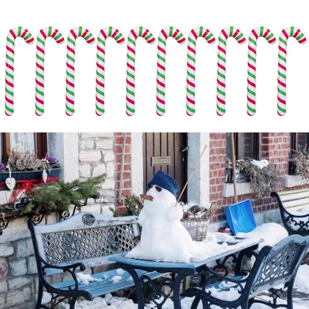 Front Door Garden Fence Outdoor Christmas Decorations Inflatable Candy Canes 7.5cm Thick Playful Touch Easy To Install