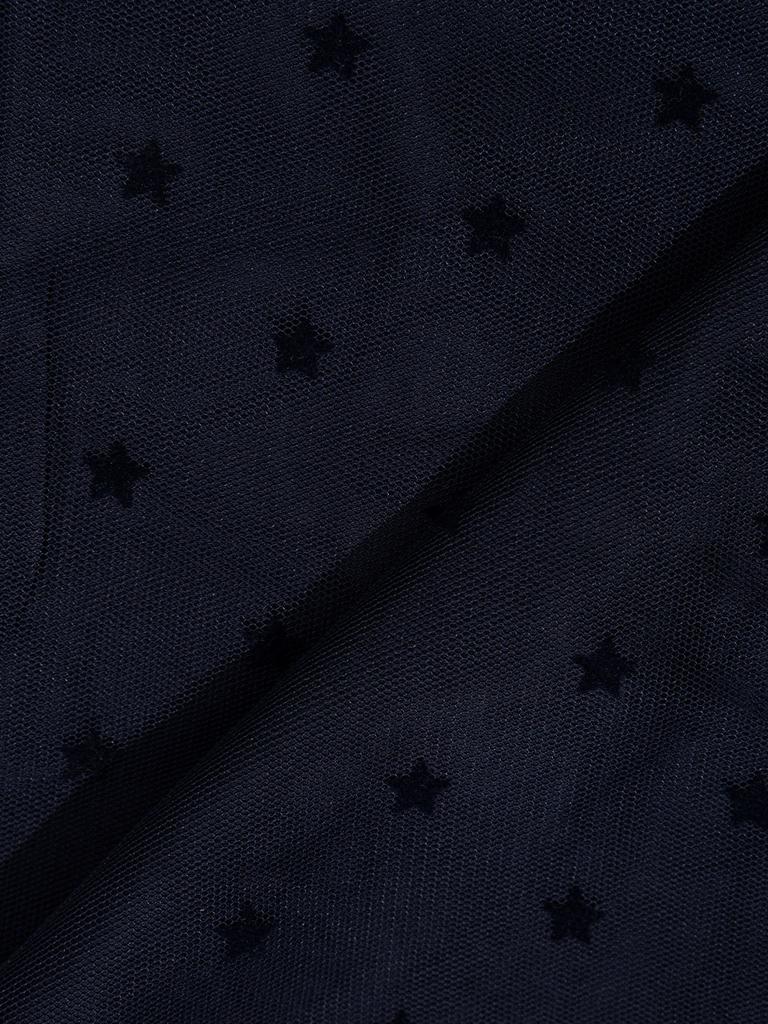 Eogeulliswedou Mesh Star Ruffle Mini Skirt (Navy)
