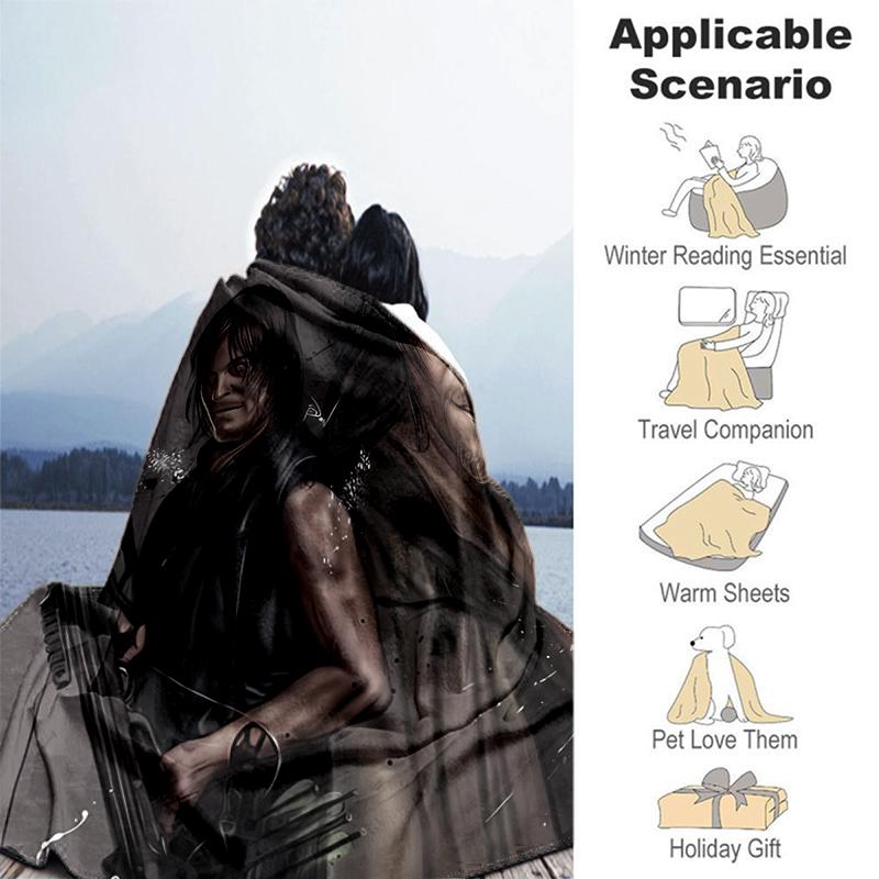 1pc Blanket The Walking Dead Daryl Dixon3 Print Design, Lightweight Blanket for Sofa, Bed- Soft &Warm, Gift for All Seasons like Christmas, Halloween