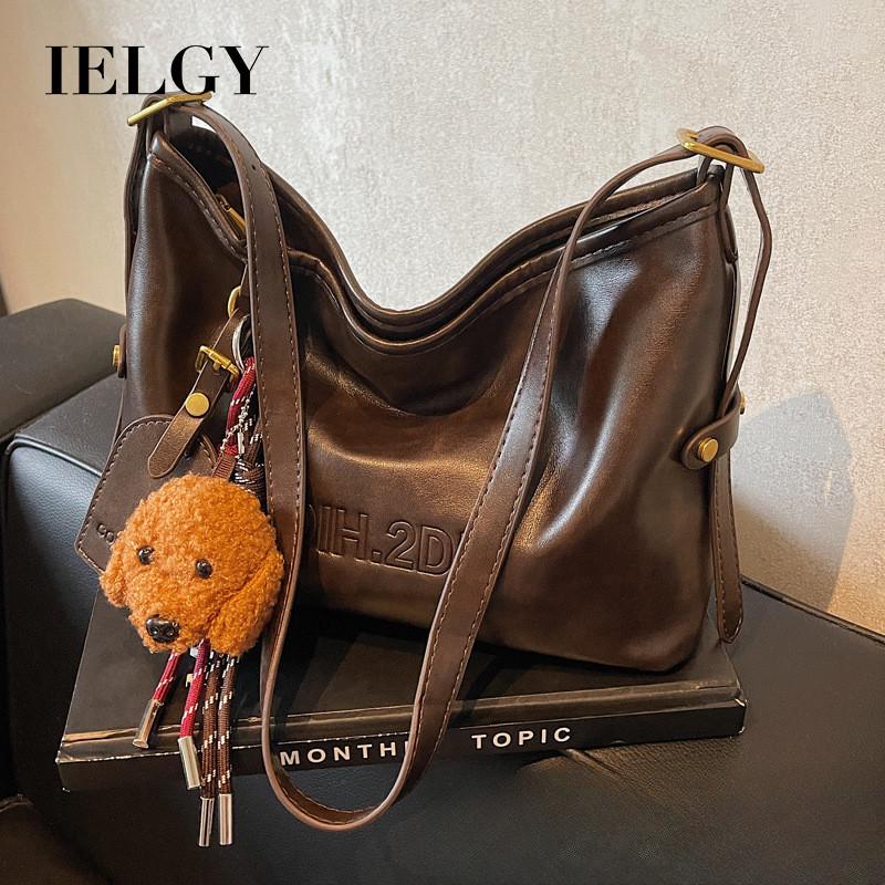IELGY Tote Bag Large Capacity Crossbody Retro All-Match One-Shoulder Bucket Bag