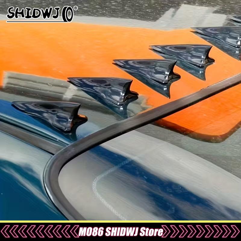 Kit de 10 Piezas Spoiler de Aleta de Tiburón para Techo Trasero Ala Spoiler Universal para Techo de Coche Spoiler de Parachoques Difusor de Aleta de Tiburón Generador de Vórtice
