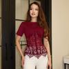T-shirt da Donna Primavera Estate Pannello in Pizzo Manica Corta Top Casual Per Appassionati di Moda