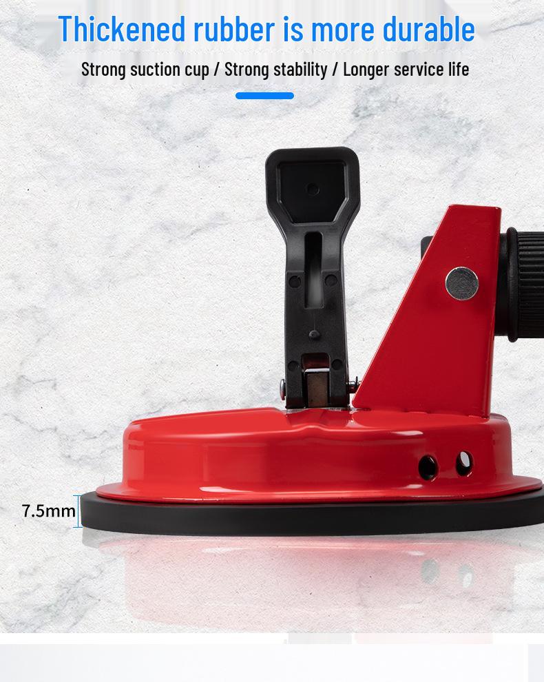 Heavy-Duty Glass Suction Cup with Thickened Aluminum Handle for Tiles, Marble, and Floors