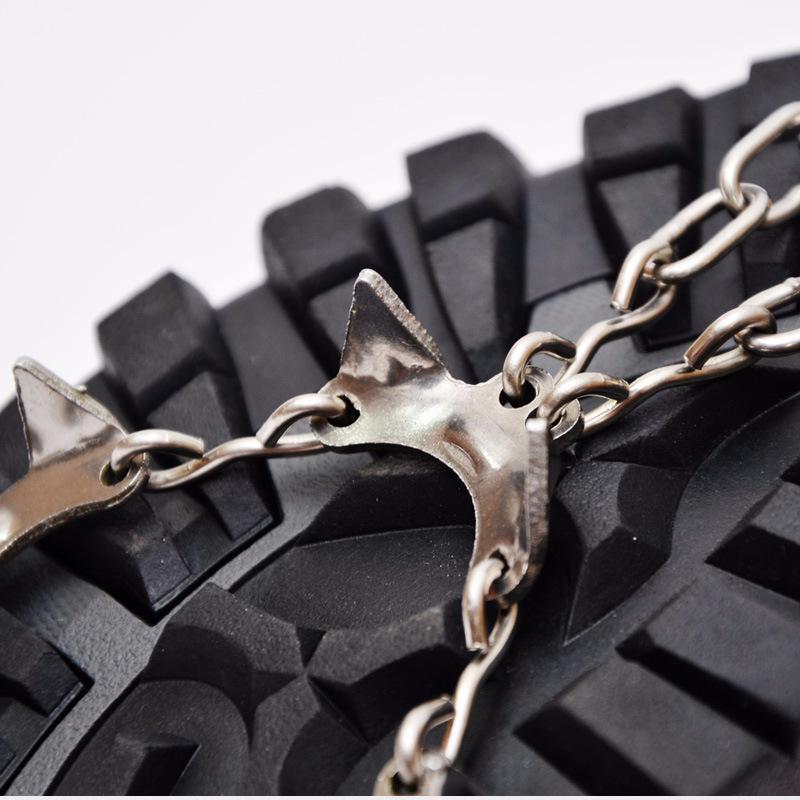 13-Zahn Schneekrallen Steigeisen aus Edelstahl: Verstärkte Anti-Rutsch-Ketten für Eisklettern