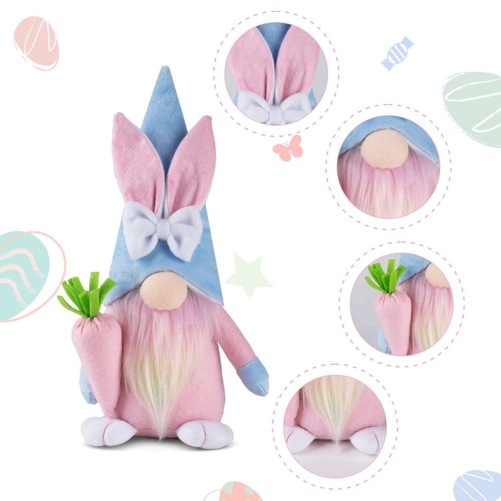 Soft Easter Rabbit Ears Faceless Doll Cute Rabbit Gnome Doll Faceless Gnome Bunny Doll  Friends