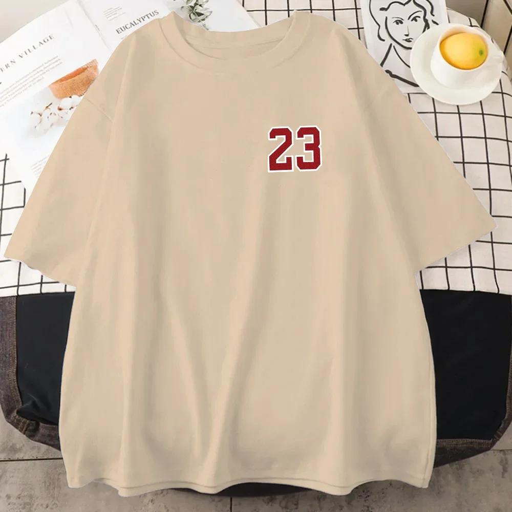 Sports Tops Number 23 Cotton T-shirts Print Y2K Men T Shirt Basketball Tee Unisex Casual Oversized Streetwear Men Clothing