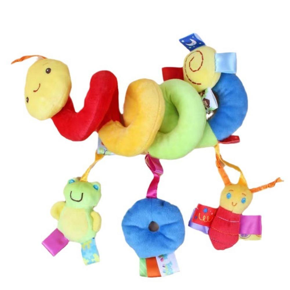 Plush Baby Bed Stroller Bell Toys Stretchable Spiral Hanging Baby Toy Bed Wrapped Toys  0-12 Months