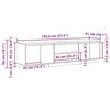 VidaXL Meuble TV avec lumières LED chêne noir 193,5x41x50 cm, support TV, meuble télé, meuble multimédia, banc TV, meuble 3328436