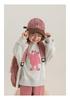 Youanbo 2026 Spring Double-Sided Knit Cartoon Hoodie - Long Sleeve, Round Neck, Loose Fit