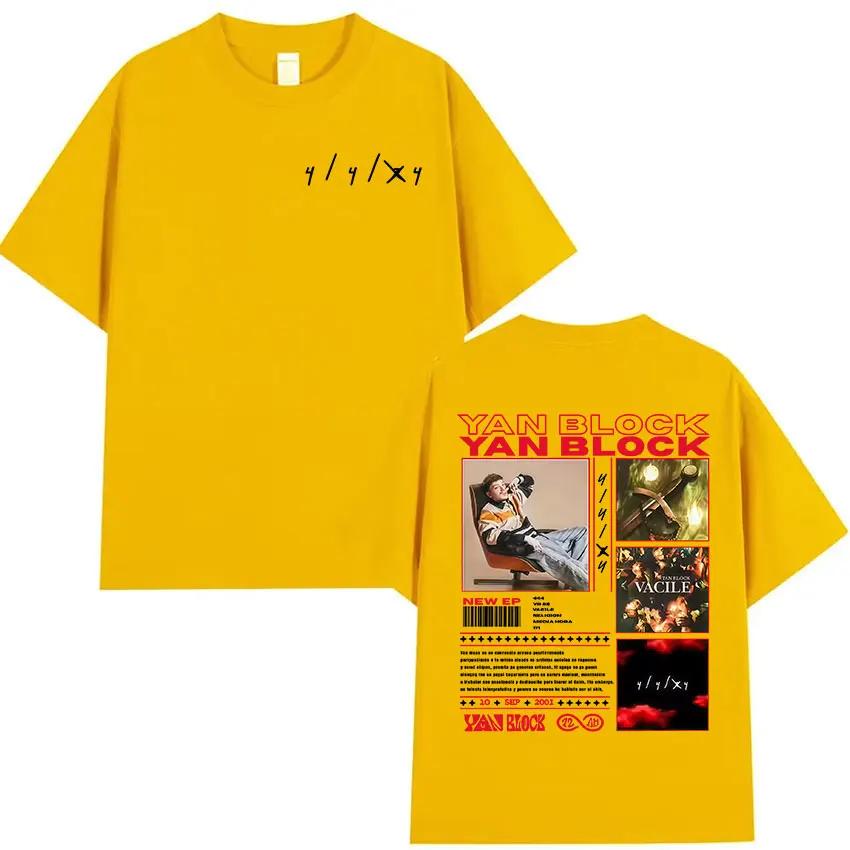 Rapper Yan Block 2025 New Album Graphic Tshirt Men Clothing Hip Hop Oversized Tee Shirt Vintage Oversized Short Sleeve Tshirts