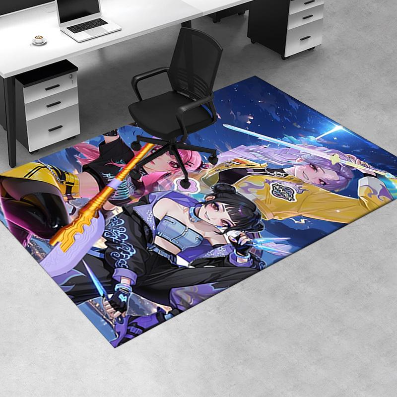 K-pop Charming Anime Character Chair Mat: Perfect for Home Decor, Office Use, and Gifts - Suitable for Various Rooms!.1241a
