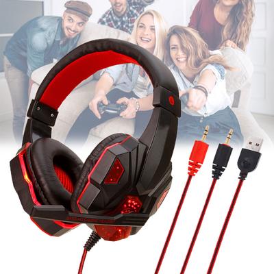 For PS4 Gaming Headset Gaming Headphones Durable Adjustable Head Mounted Computer Accessories Luminous Headphones