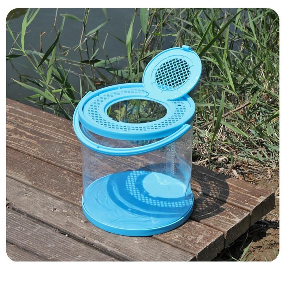 With Cover Plastic Fish Tank Transparent Design Fish Transport Bucket Fishing Use 18cm